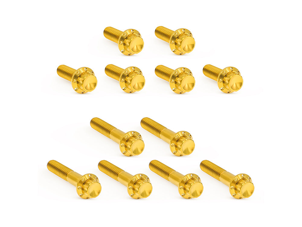 Arlen Ness AN-300-994 Titanium 12-Point Rocker Cover Bolt Kit Gold for Harley-Davidson Twin Cam 99-17 Models