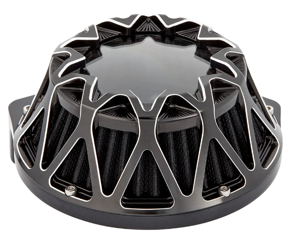 Arlen Ness AN-600-038 Crossfire Air Cleaner Kit Black Contrast Cut for Milwaukee-Eight Touring 17-Up/Softail 18-Up