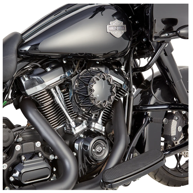 Arlen Ness AN-600-038 Crossfire Air Cleaner Kit Black Contrast Cut for Milwaukee-Eight Touring 17-Up/Softail 18-Up