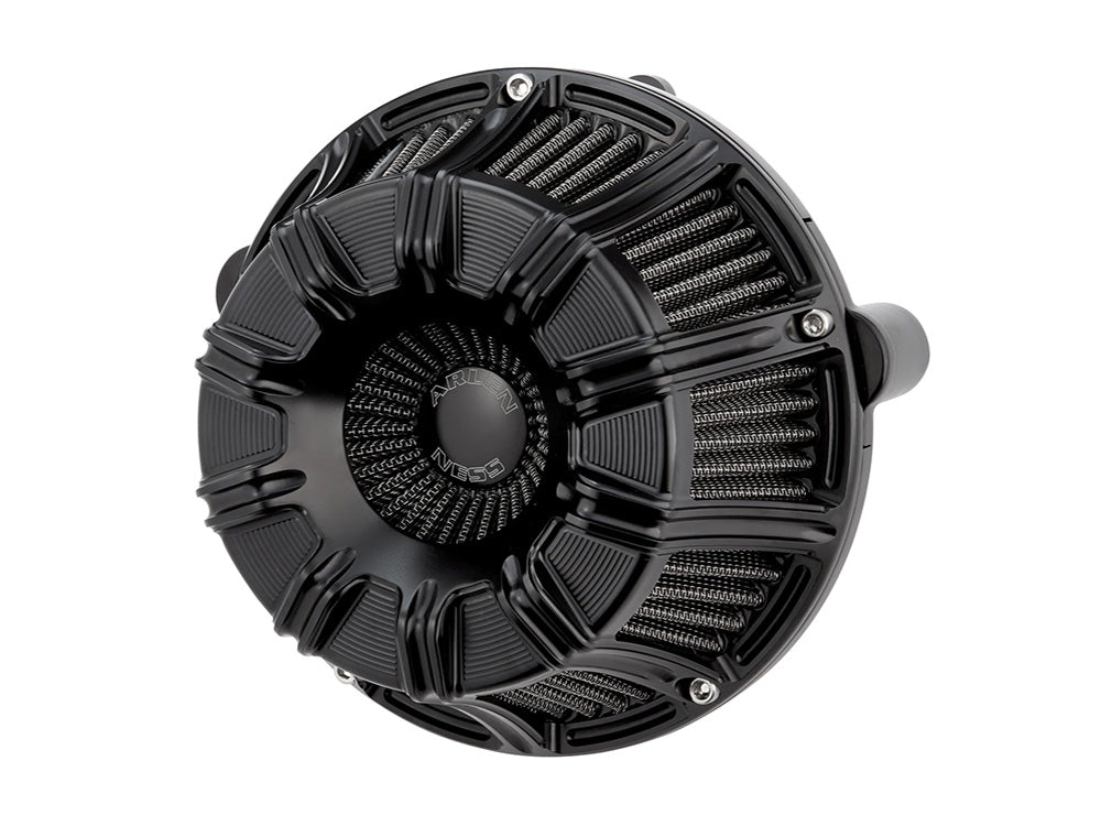 Arlen Ness AN-600-220 10-Gauge Air Cleaner Kit Black for Harley-Davidson CVO Touring 23-Up/Street Glide/Road Glide 24-Up/Touring/Softail 25-Up