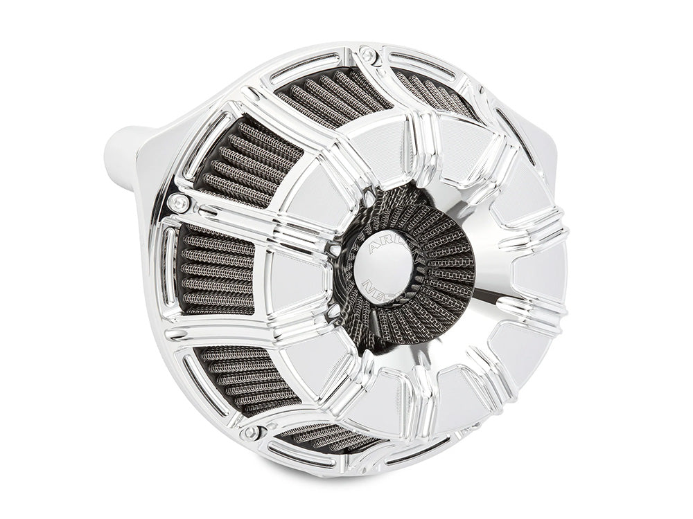 Arlen Ness AN-600-222 10-Gauge Air Cleaner Kit Chrome for Harley-Davidson CVO Touring 23-Up/Street Glide/Road Glide 24-Up/Touring/Softail 25-Up