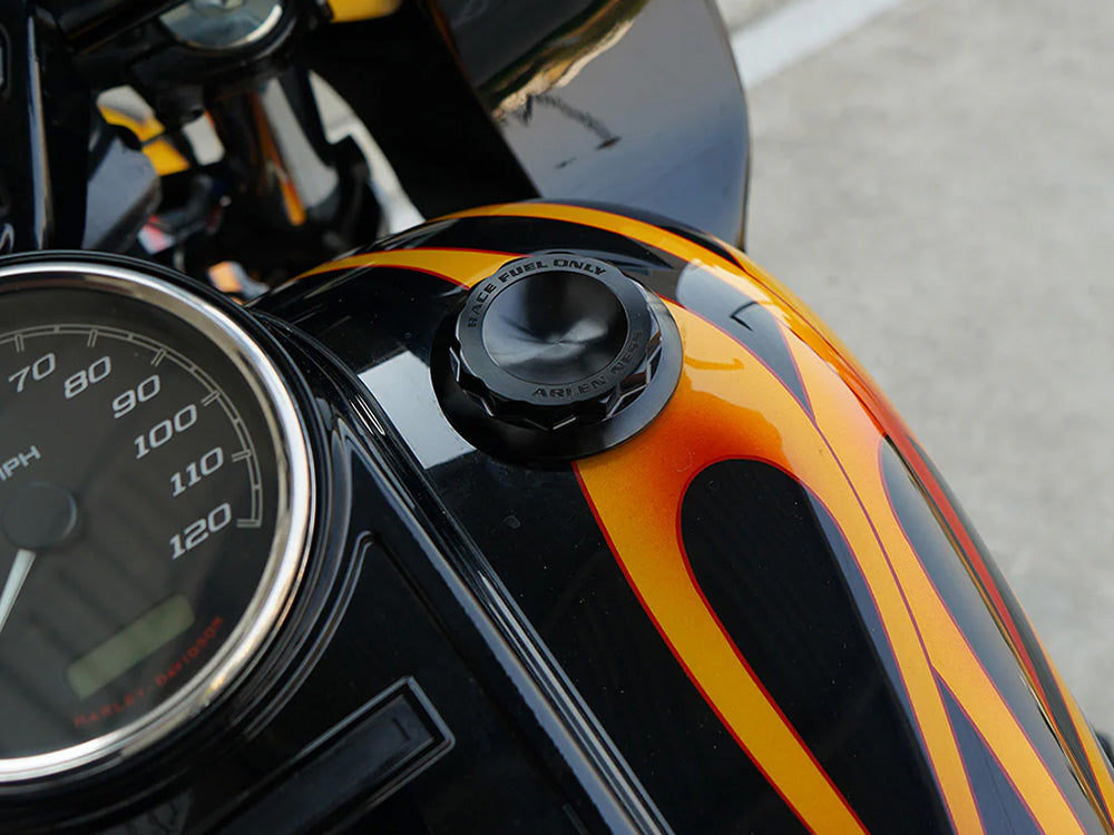 Arlen Ness AN-701-010 12 Point Right Hand Vented Screw-In Fuel Cap Black for Harley-Davidson Big Twin 96-Up/Sportster 96-21