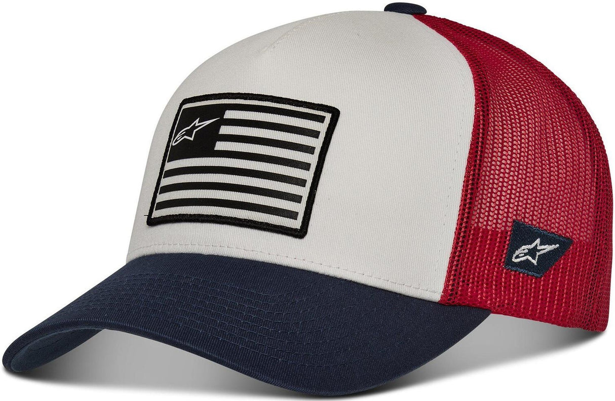 Alpinestars Flag White/Navy/Red Snapback Hat