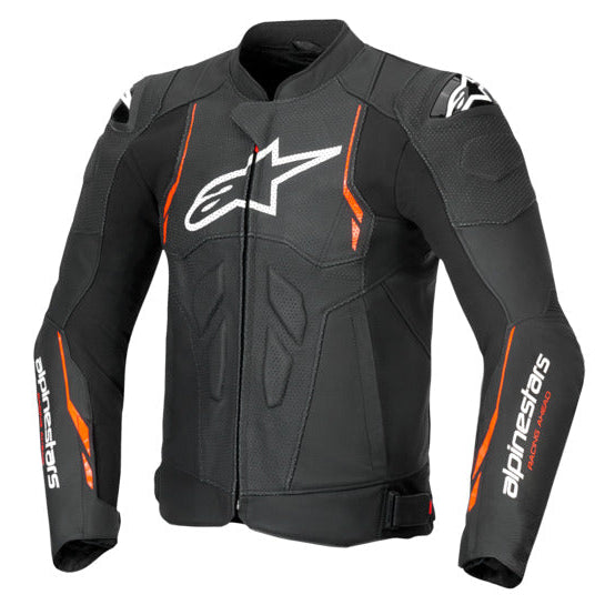Alpinestars Dusk Airflow Leather Black/Fluro Red Jacket