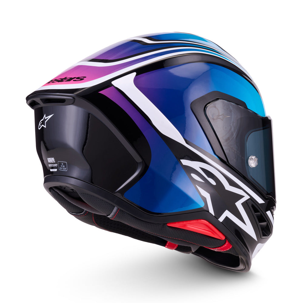 Alpinestars S-R7 Zeal Gloss Black/Blue/Fluro Pink/White Helmet