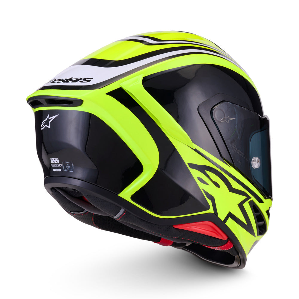 Alpinestars S-R7 Zeal Gloss Fluro Yellow/Black/White Helmet