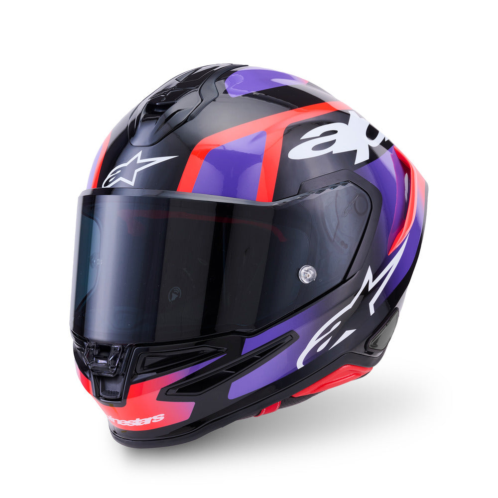 Alpinestars S-R7 Lumen Gloss Black/Purple/Fluro Red/White Helmet