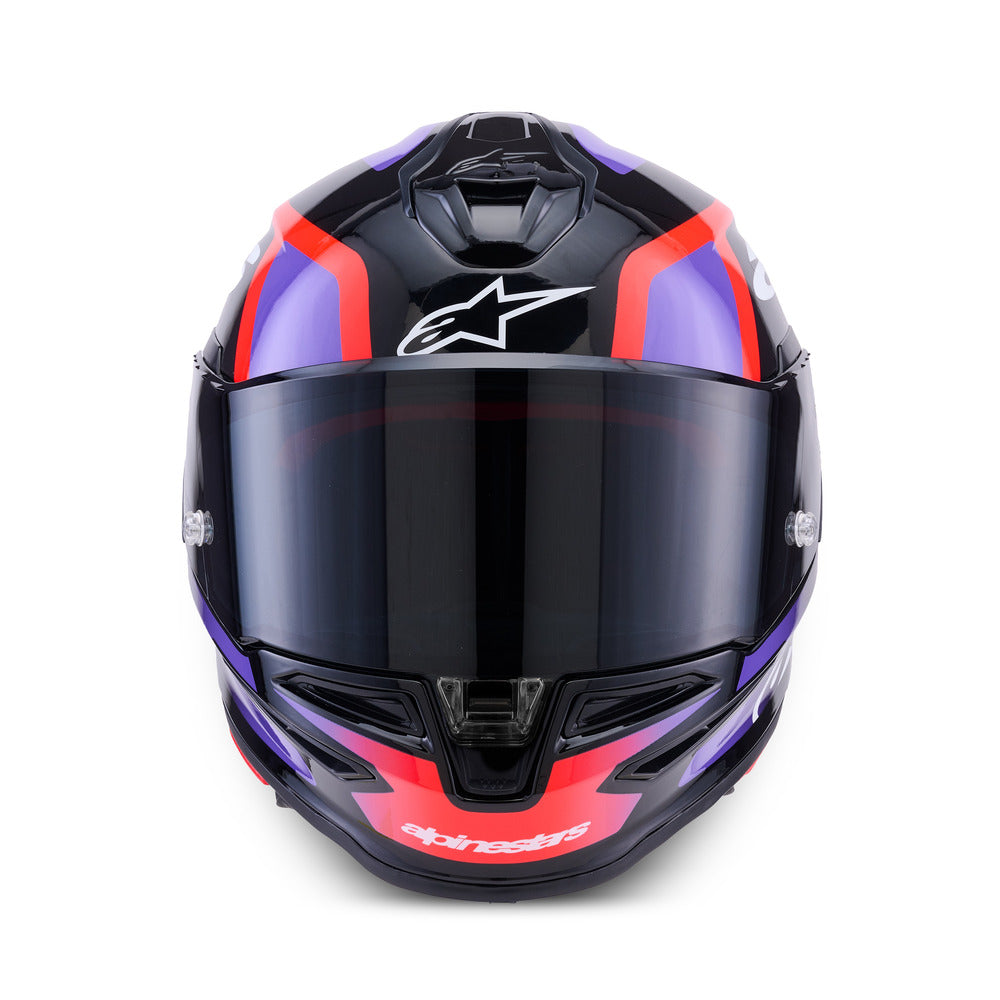Alpinestars S-R7 Lumen Gloss Black/Purple/Fluro Red/White Helmet