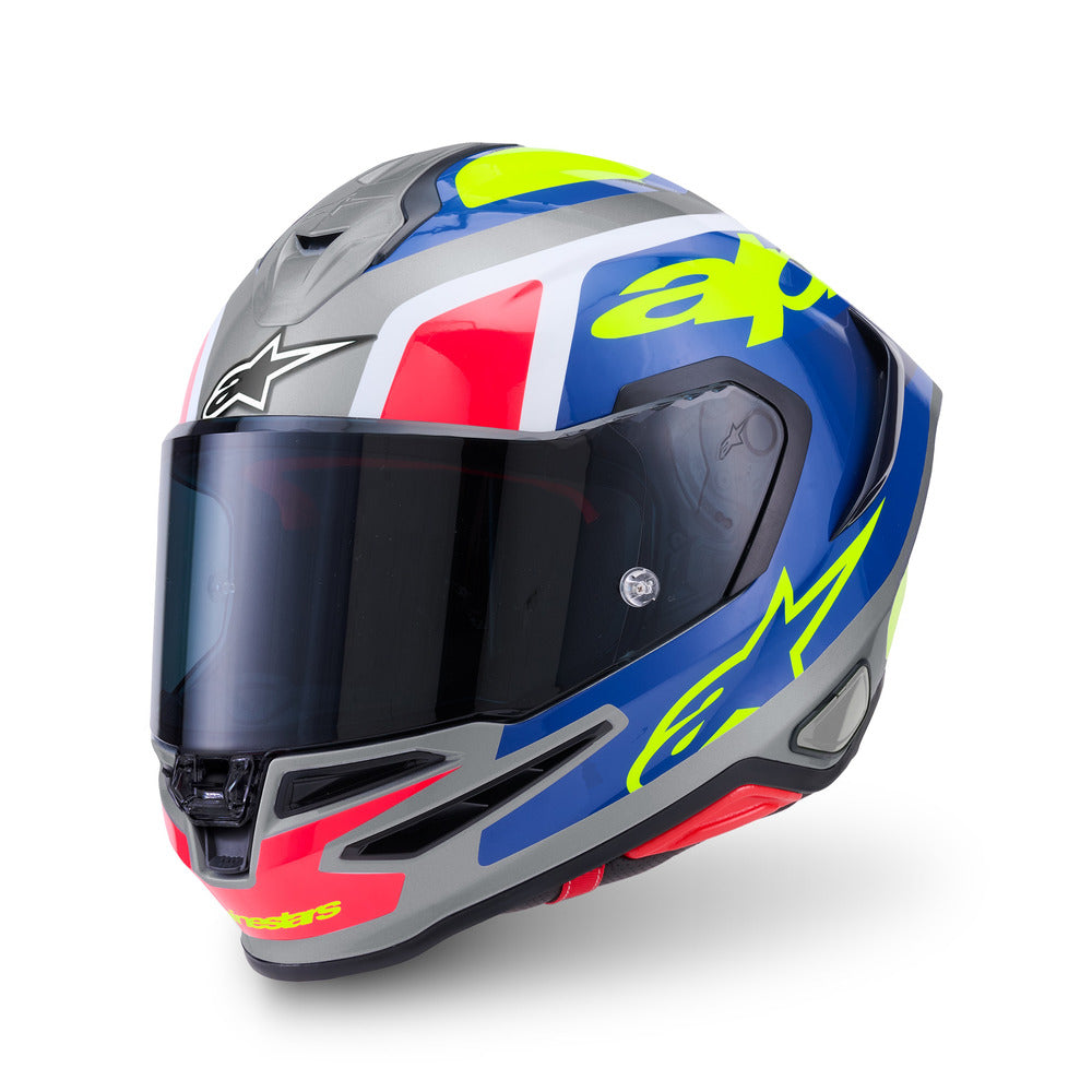 Alpinestars S-R7 Lumen Gloss Silver/Black/Pink/Fluro Yellow Helmet
