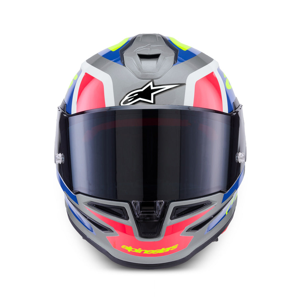 Alpinestars S-R7 Lumen Gloss Silver/Black/Pink/Fluro Yellow Helmet