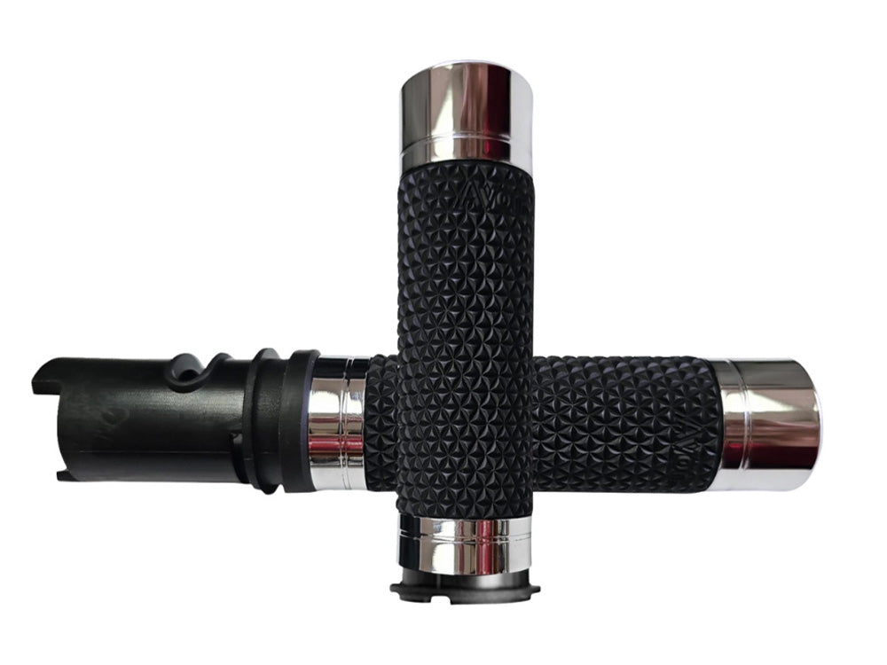 Avon Performance Grips AVG-K25-CH-F24 K25 Handgrips Chrome for Harley-Davidson CVO Touring 23-Up/Street Glide/Road Glide 24-Up/Touring/Softail 25-Up