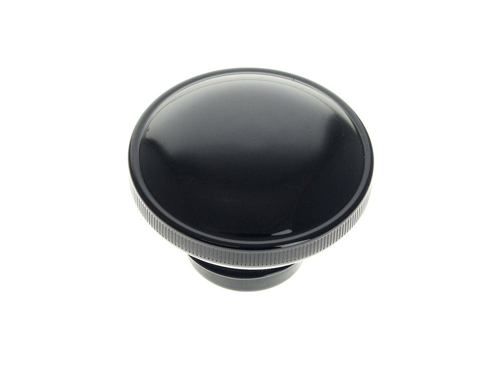 RSS BAI-03-0301B-A Right Hand Vented Screw-In Fuel Cap Gloss Black for Harley-Davidson 82-95