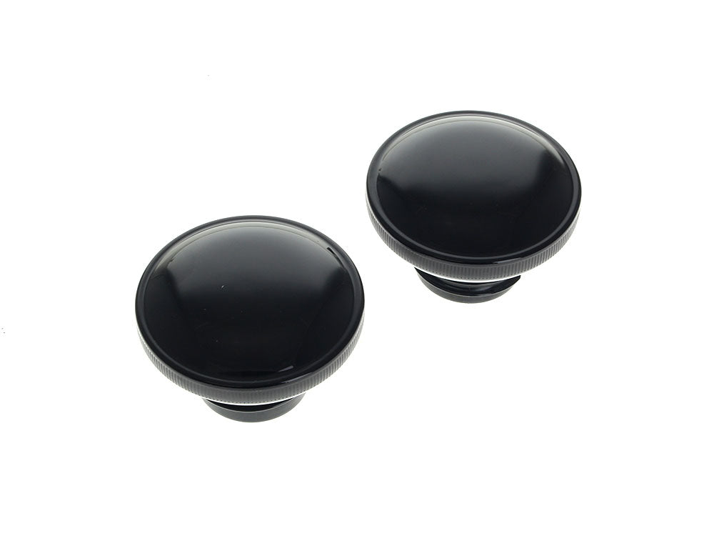 RSS BAI-03-0301GB Screw-In Fuel Caps Gloss Black for Harley-Davidson 82-95