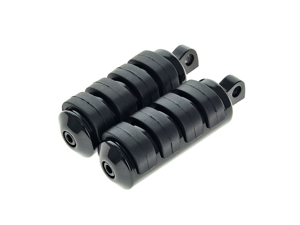 RSS BAI-17-0312IB Comfort Iso Style Large Footpegs w/Male Mounts Black