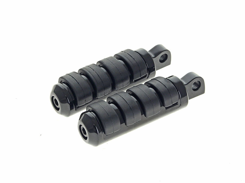 RSS BAI-17-0425IB Comfort Iso Style Small Footpegs w/Male Mounts Black