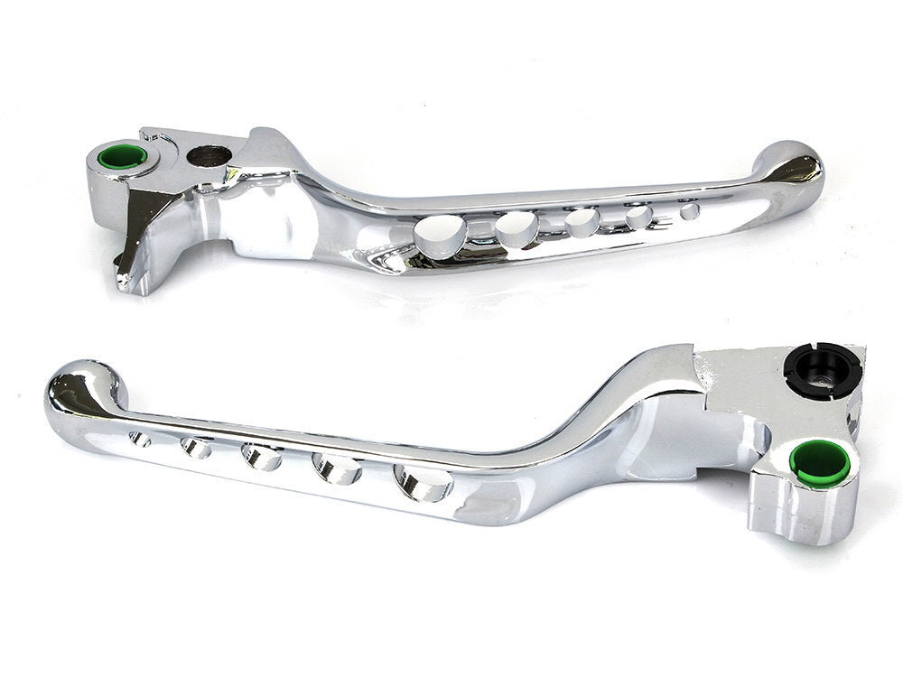 RSS BAI-H07-0583 5 Hole Hand Levers Chrome for Softail 96-14/Dyna 96-17/Touring 96-07/Sportster 96-03