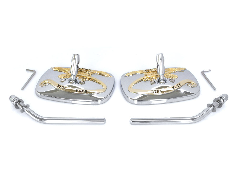 RSS BAI-M60-0007G Live to Ride Mirrors Chrome/Gold