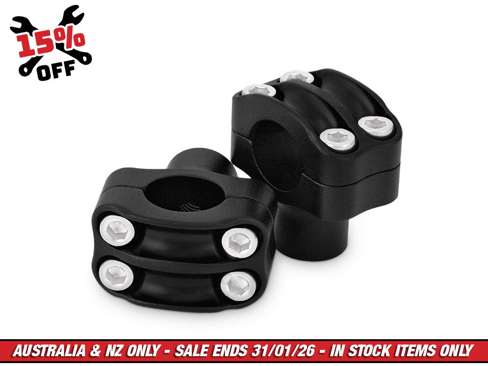 Burly Brand BB12-8011TB 1-1/2" Tall Reaper Riser 4 Bolt Set Textured Black for 1" Handlebar