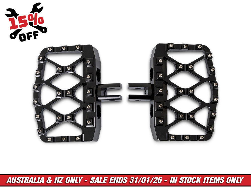 Burly Brand BB13-1019B MX Evolution Mini Floorboards Black for Harley-Davidson Softail 18-Up Front