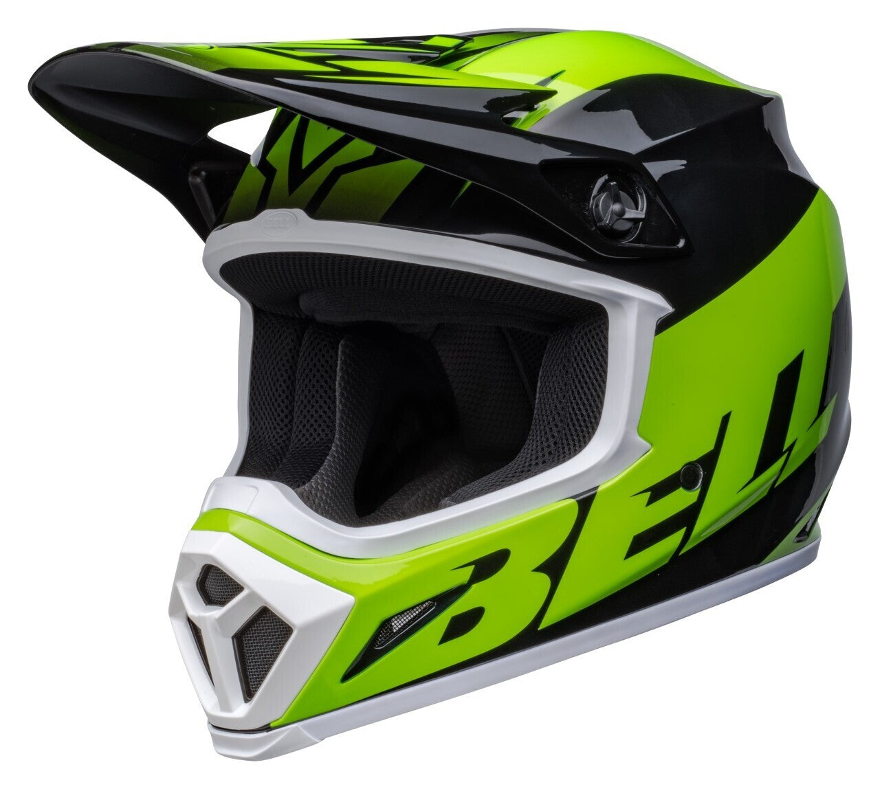 Bell MX-9 MIPS Disrupt Gloss Black/Green Helmet - EasyR