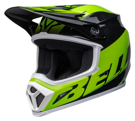Bell MX-9 MIPS Disrupt Gloss Black/Green Helmet - EasyR