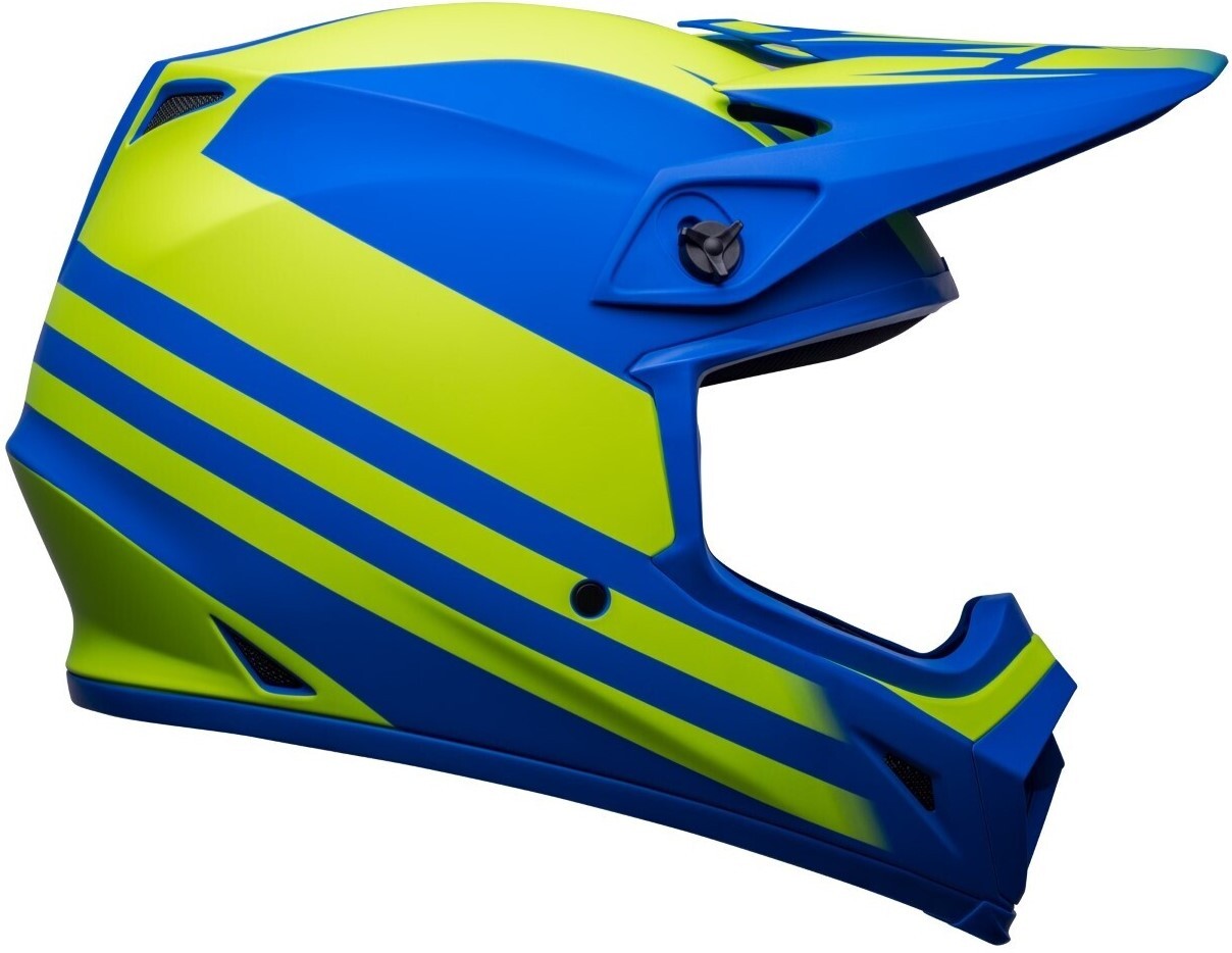 Bell MX-9 MIPS Disrupt Matte Classic Blue/Hi-Viz Yellow Helmet - EasyR