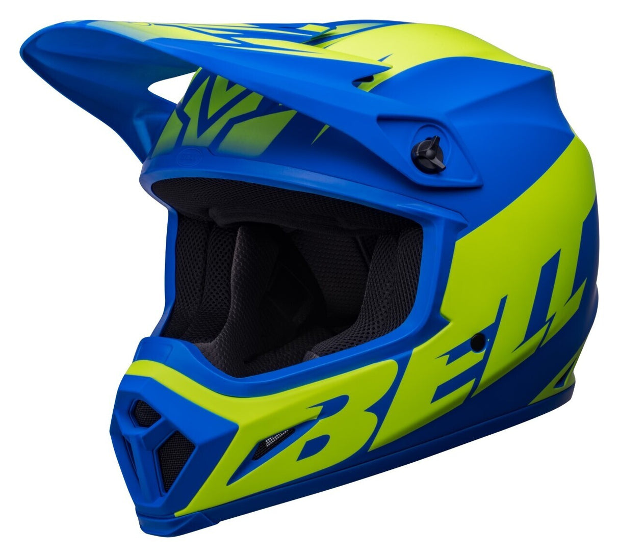 Bell MX-9 MIPS Disrupt Matte Classic Blue/Hi-Viz Yellow Helmet - EasyR