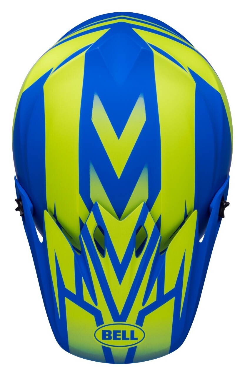 Bell MX-9 MIPS Disrupt Matte Classic Blue/Hi-Viz Yellow Helmet - EasyR