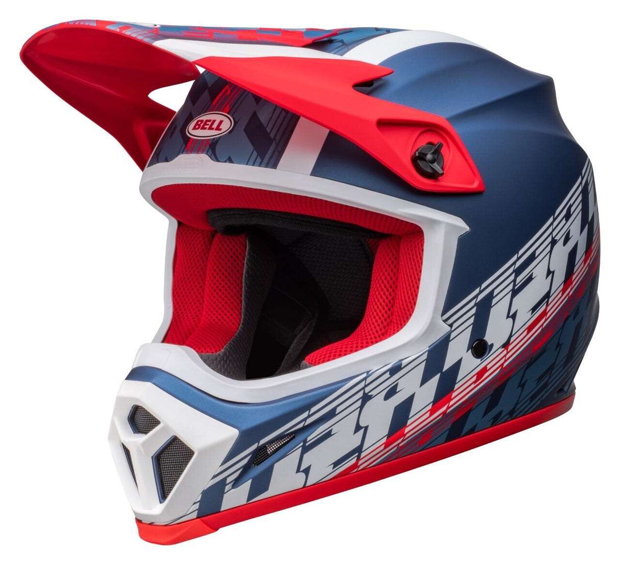 Bell MX-9 MIPS Offset Matte Metallic Blue/White Helmet - EasyR