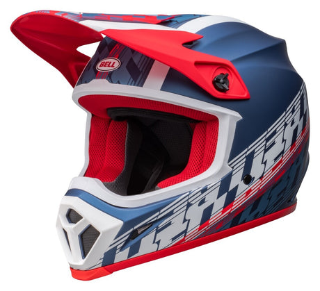 Bell MX-9 MIPS Offset Matte Metallic Blue/White Helmet - EasyR
