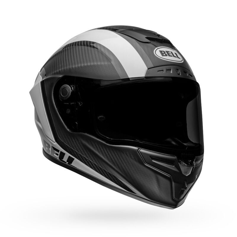 Bell Race Star DLX Flex Tantrum 2 Matte & Gloss Black/White Helmet - EasyR