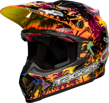 Bell Moto-9S Flex Tagger Tropical Fever Yellow/Orange Helmet - EasyR