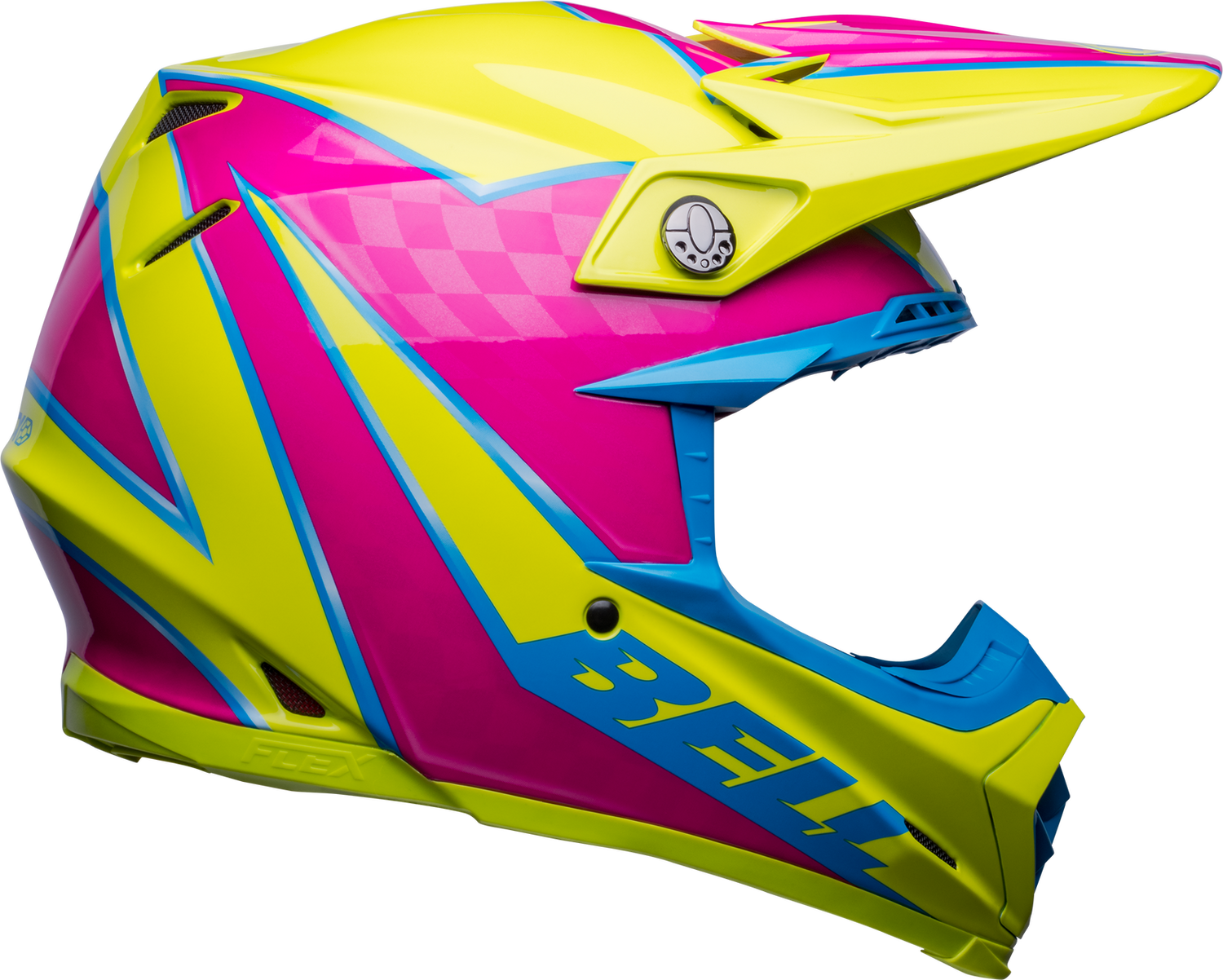 Bell Moto-9S Flex Sprite Gloss Yellow/Magenta Helmet - EasyR