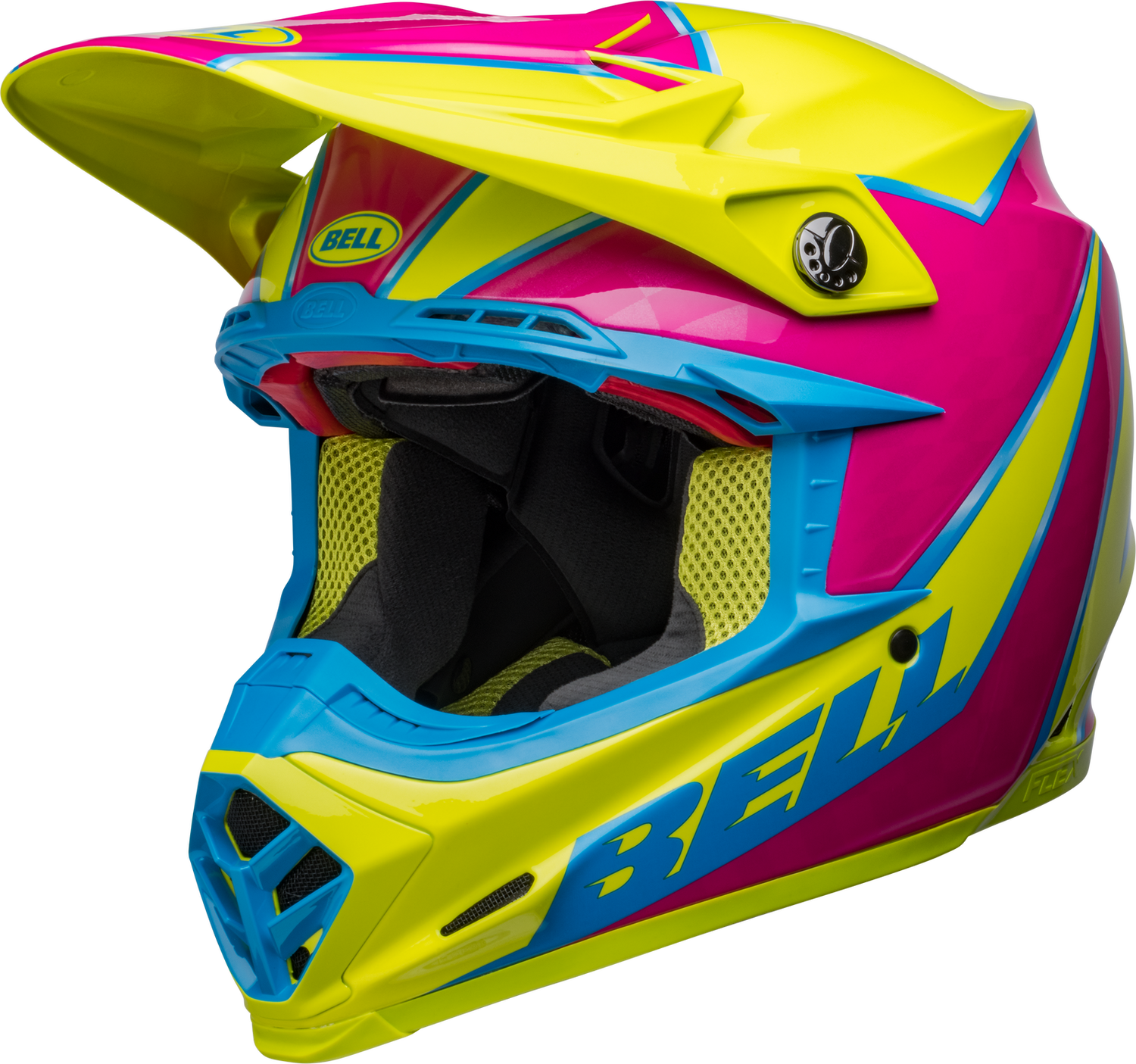 Bell Moto-9S Flex Sprite Gloss Yellow/Magenta Helmet - EasyR