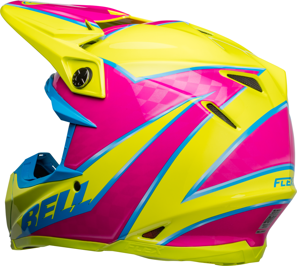 Bell Moto-9S Flex Sprite Gloss Yellow/Magenta Helmet - EasyR