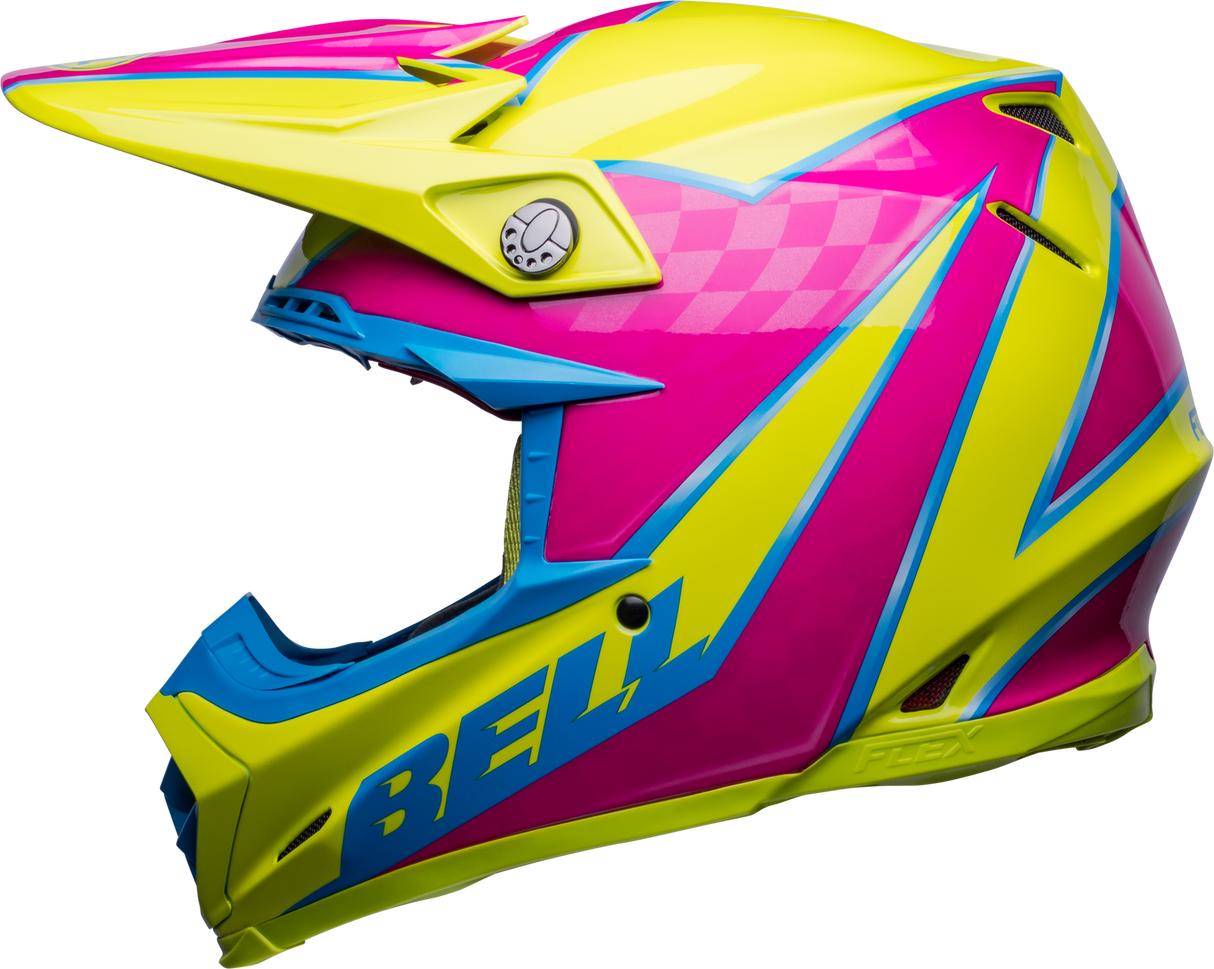 Bell Moto-9S Flex Sprite Gloss Yellow/Magenta Helmet - EasyR