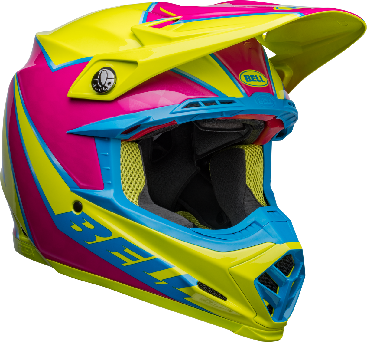 Bell Moto-9S Flex Sprite Gloss Yellow/Magenta Helmet - EasyR
