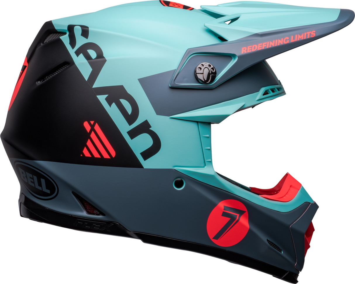 Bell Moto-9S Flex Seven Vanguard Limited Edition Matte Aqua/Black Helmet - EasyR