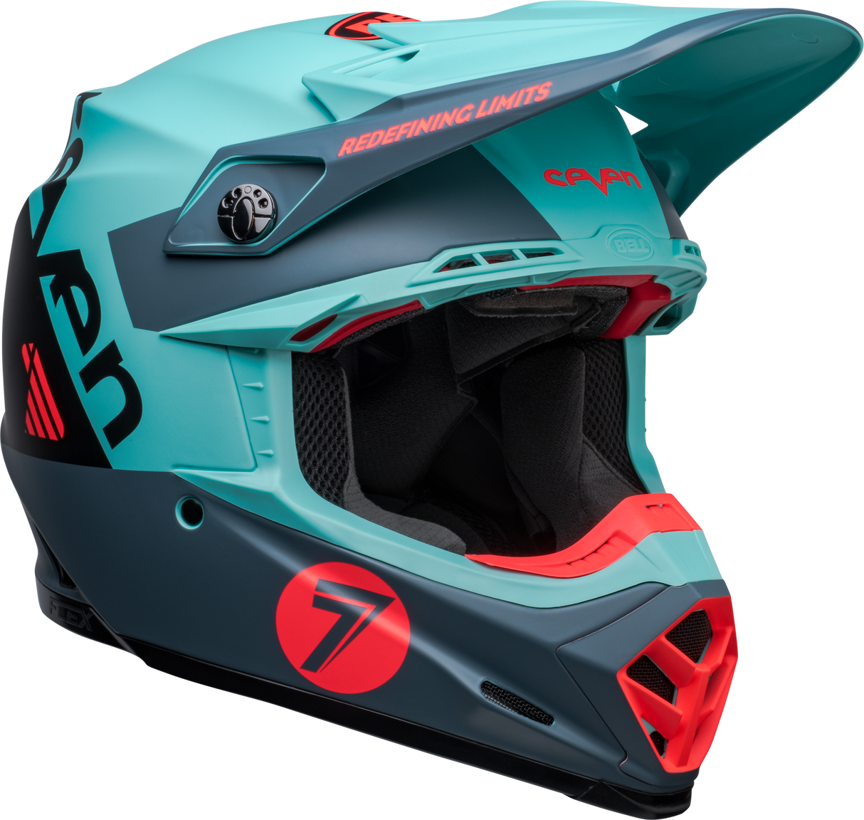Bell Moto-9S Flex Seven Vanguard Limited Edition Matte Aqua/Black Helmet - EasyR