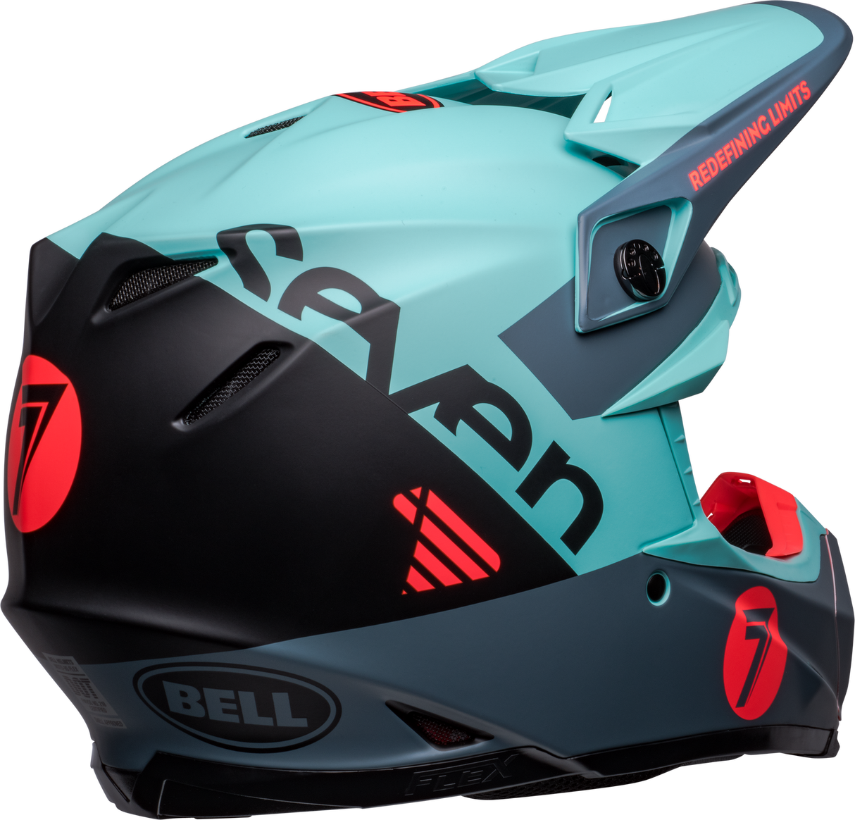 Bell Moto-9S Flex Seven Vanguard Limited Edition Matte Aqua/Black Helmet - EasyR