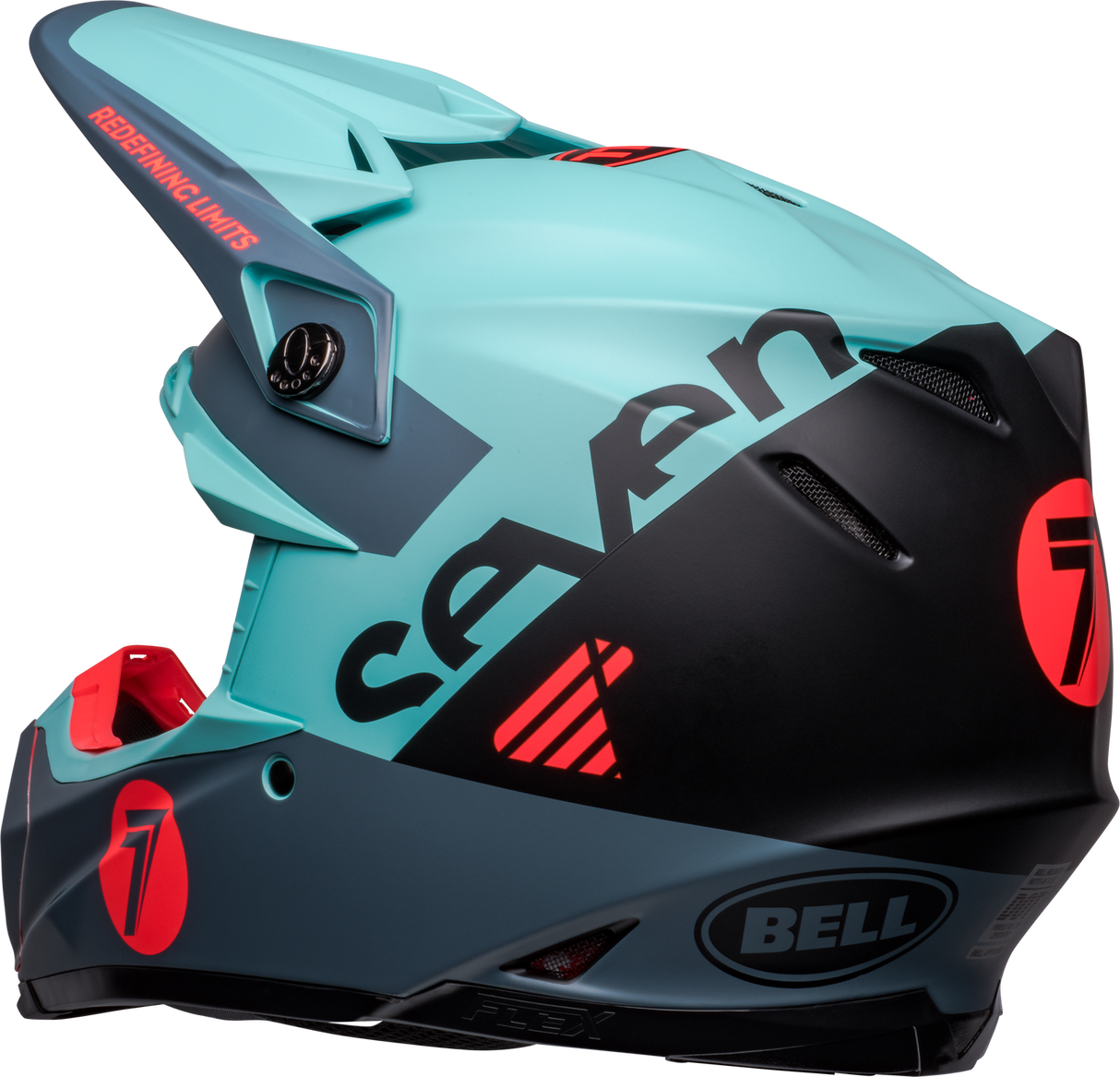 Bell Moto-9S Flex Seven Vanguard Limited Edition Matte Aqua/Black Helmet - EasyR