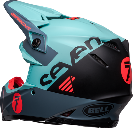 Bell Moto-9S Flex Seven Vanguard Limited Edition Matte Aqua/Black Helmet - EasyR