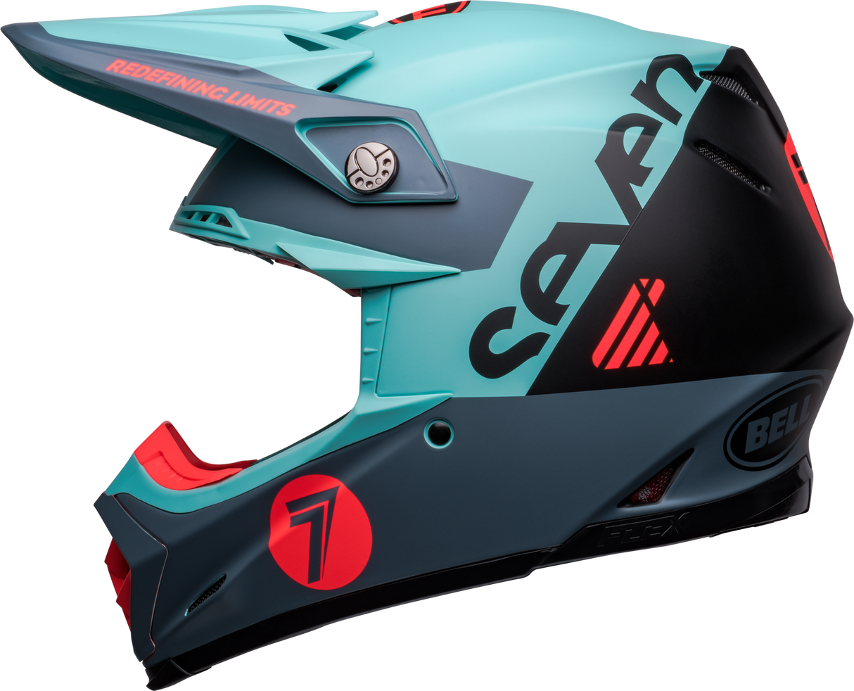 Bell Moto-9S Flex Seven Vanguard Limited Edition Matte Aqua/Black Helmet - EasyR