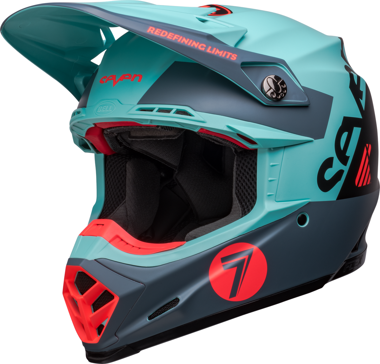 Bell Moto-9S Flex Seven Vanguard Limited Edition Matte Aqua/Black Helmet - EasyR