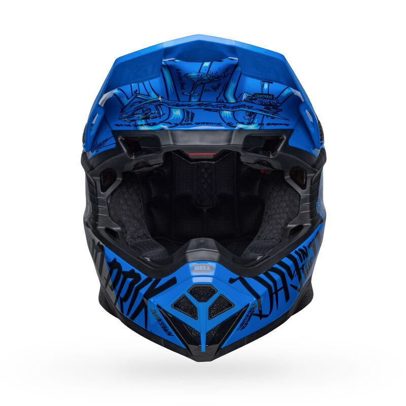 Bell Moto-10 Spherical Fasthouse Day In The Dirt 2023 Limited Edition Matte & Gloss Blue/Grey Helmet - EasyR