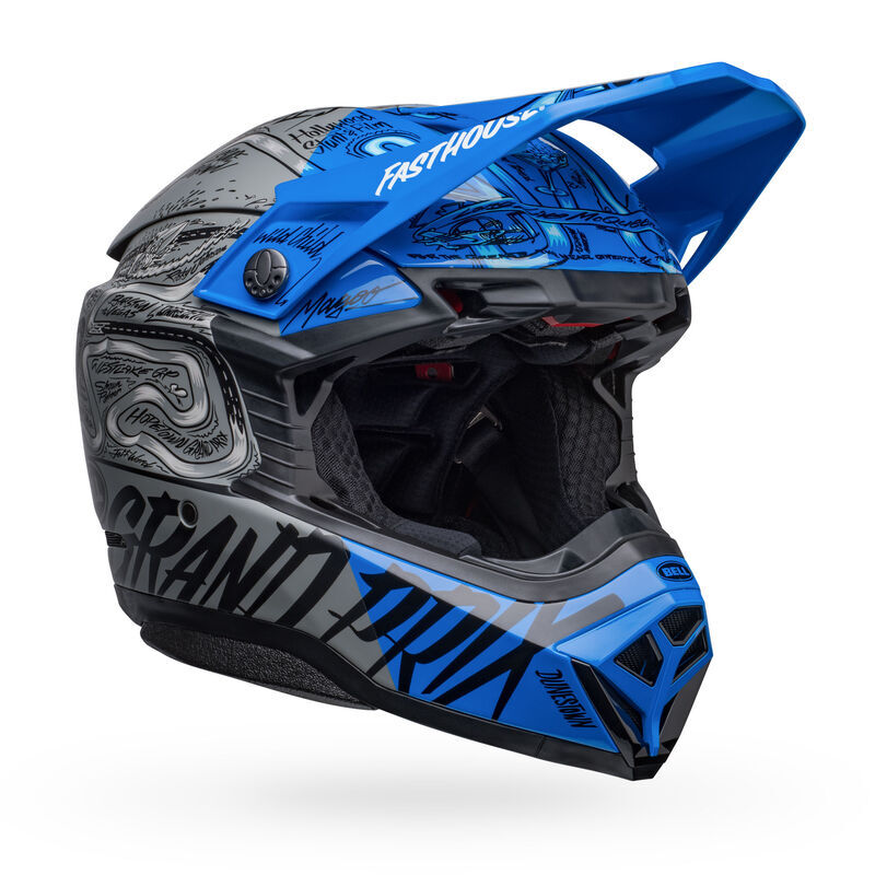 Bell Moto-10 Spherical Fasthouse Day In The Dirt 2023 Limited Edition Matte & Gloss Blue/Grey Helmet - EasyR