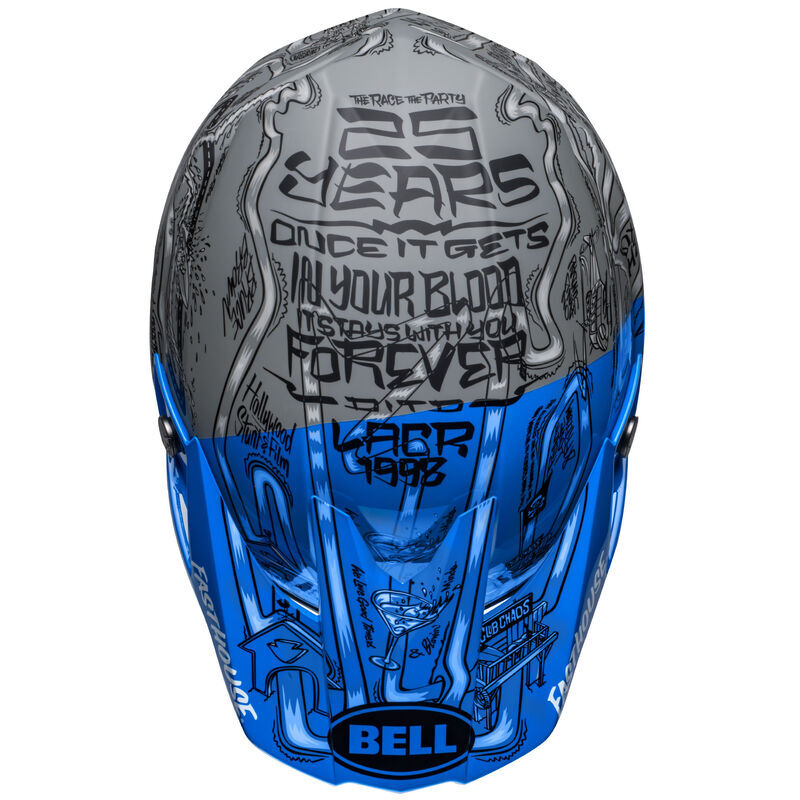 Bell Moto-10 Spherical Fasthouse Day In The Dirt 2023 Limited Edition Matte & Gloss Blue/Grey Helmet - EasyR