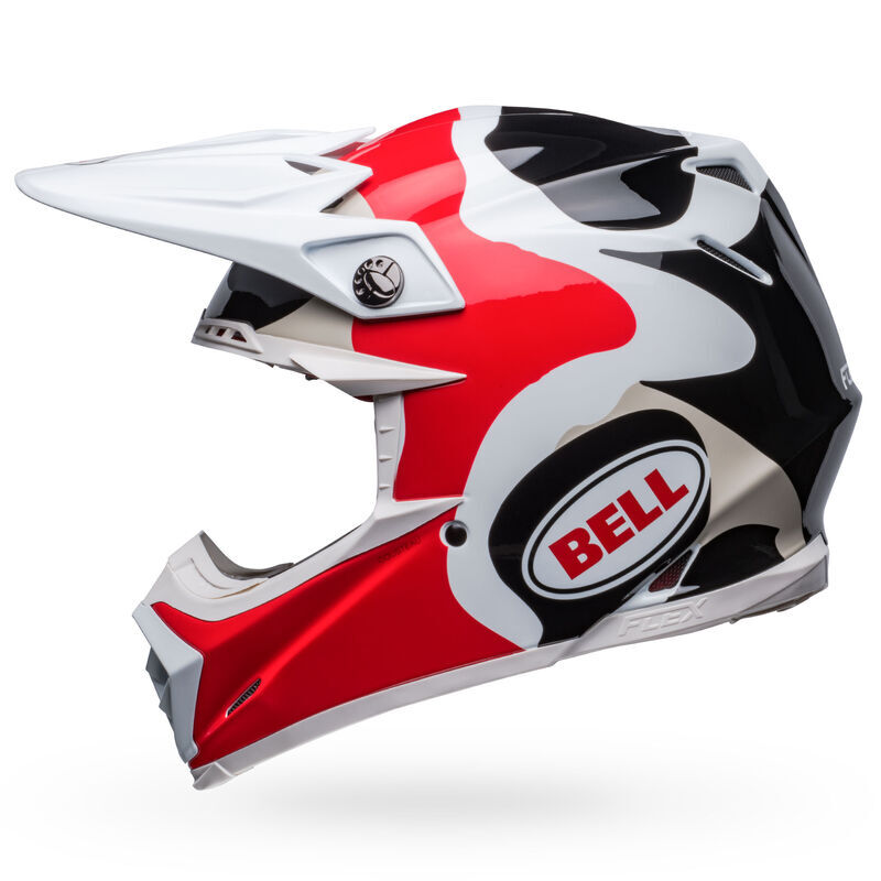 Bell Moto-9S Flex Hello Cousteau Reef Matte White/Red Helmet - EasyR