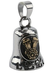 Twin Power Guardian Bell Chrome w/Gold/Black V-Twin Engine