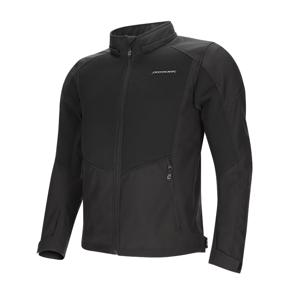 DriRider Blvd II Air Soft Shell Black Textile Hoodie Jacket
